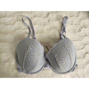Victoria's Secret Lined Demi Purple Lace Bra Underwire Womens 32 DDD‎